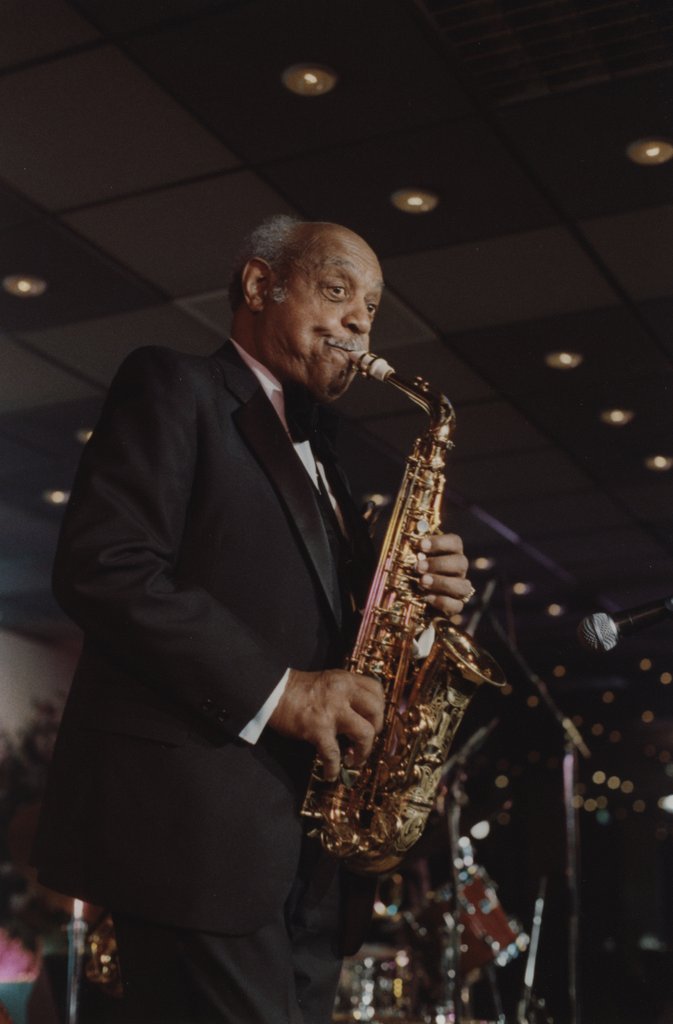 Detail of Benny Carter by Brian Foskett