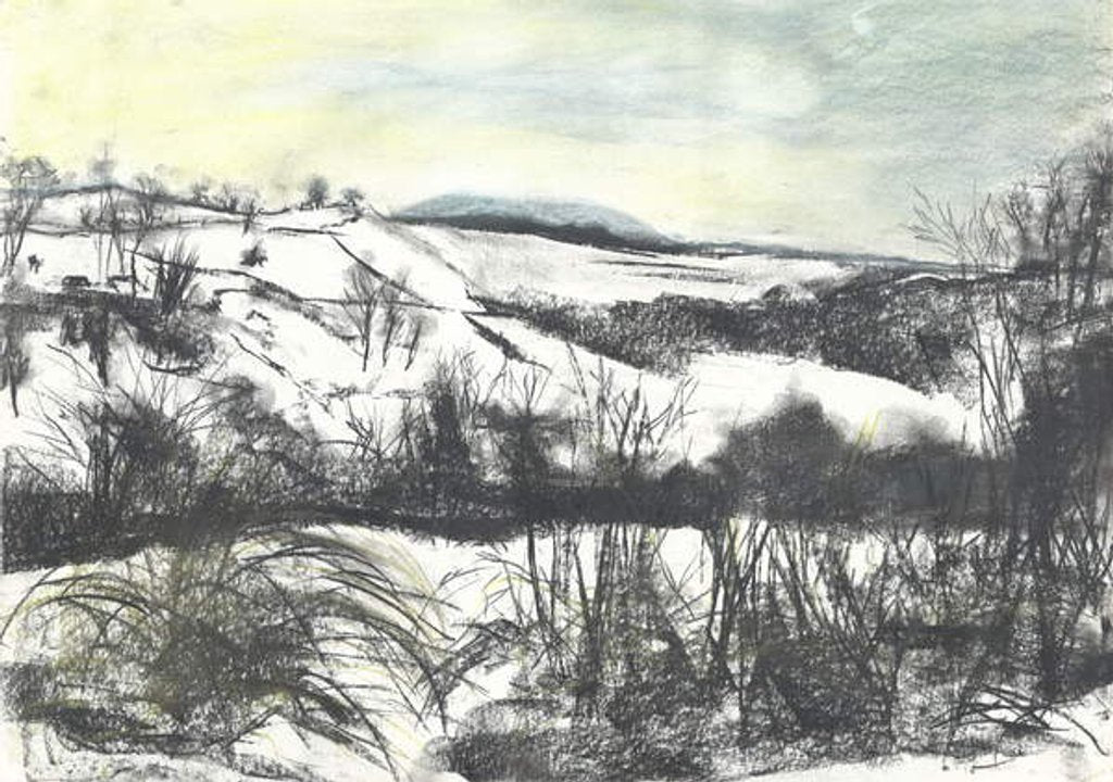 Detail of Osmotherley landscape in winter snow, 1997 by Vincent Alexander Booth