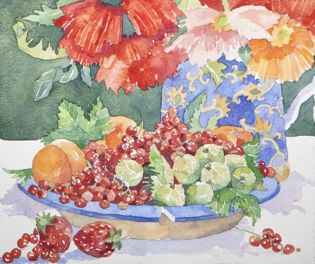 Detail of Fruit on a plate, 2014 by Jennifer Abbott