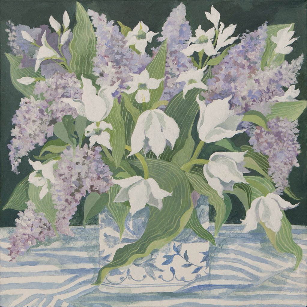 Detail of Lilac and Tulips by Jennifer Abbott