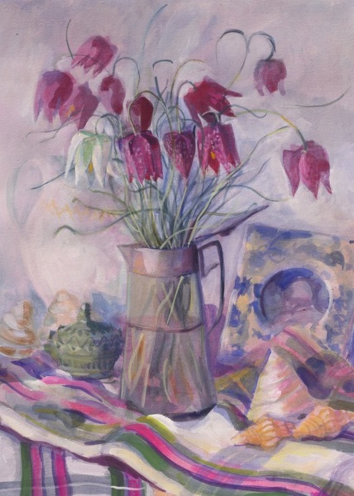 Detail of Fritillaries, 1996 by Sue Wales