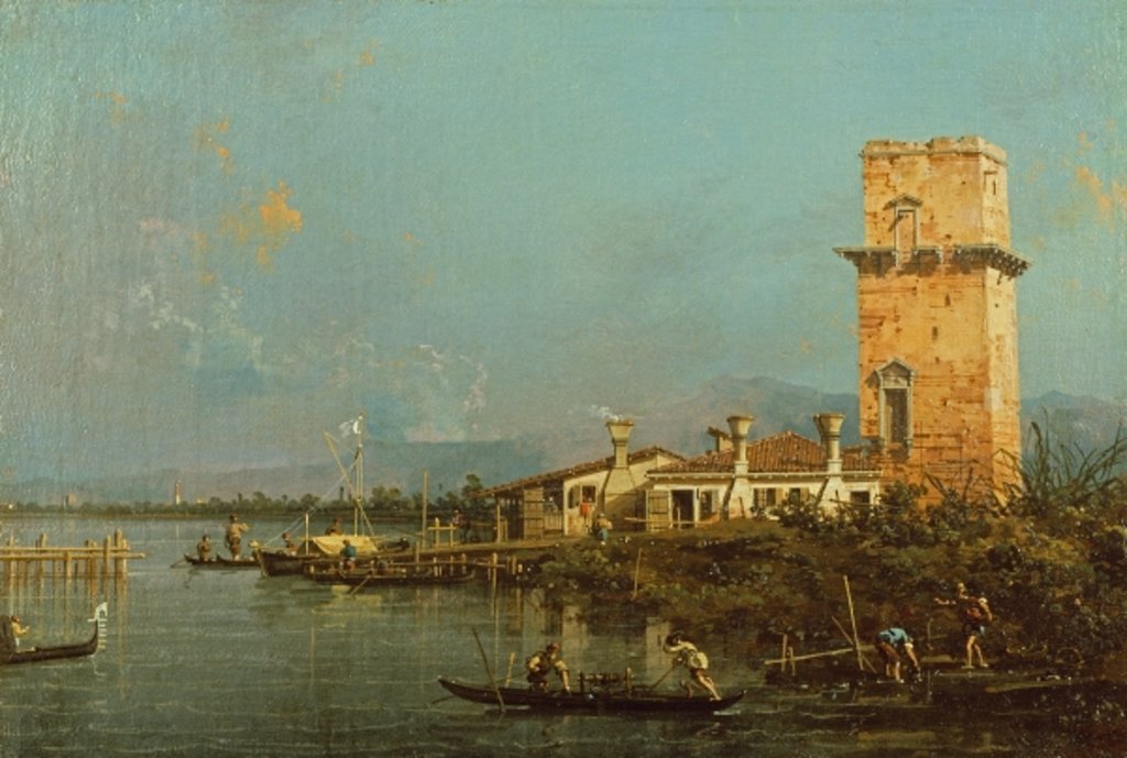 Detail of La Torre di Malghera by Canaletto