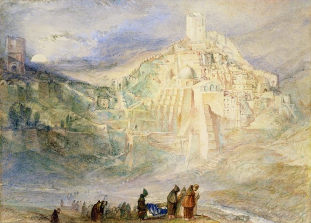 Detail of Wilderness A Engedi & Convent of Santa Saba by Joseph Mallord William Turner