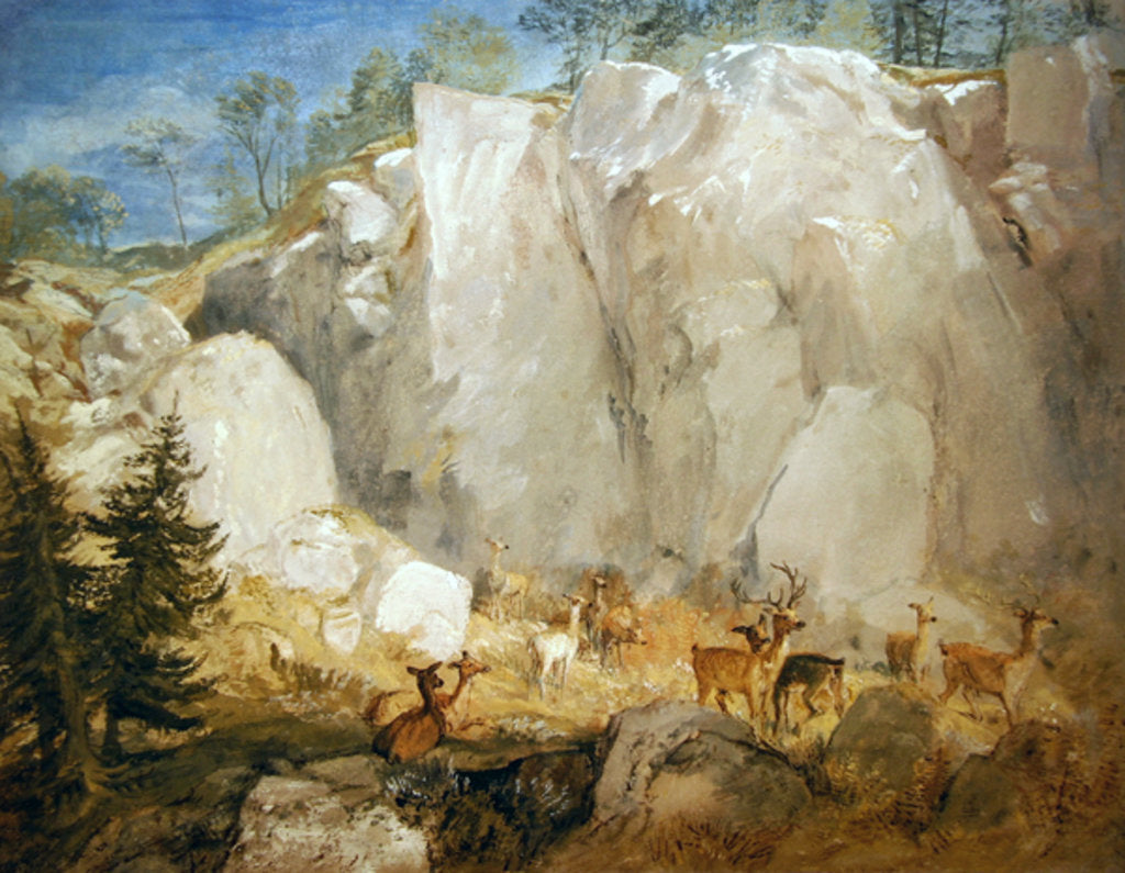 Detail of Caley Crags with Deer, c.1818 by Joseph Mallord William Turner