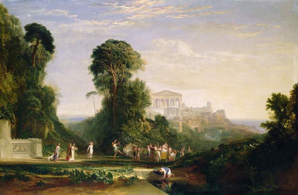 Detail of The Temple of Jupiter Panellenius Restored, 1816 by Joseph Mallord William Turner