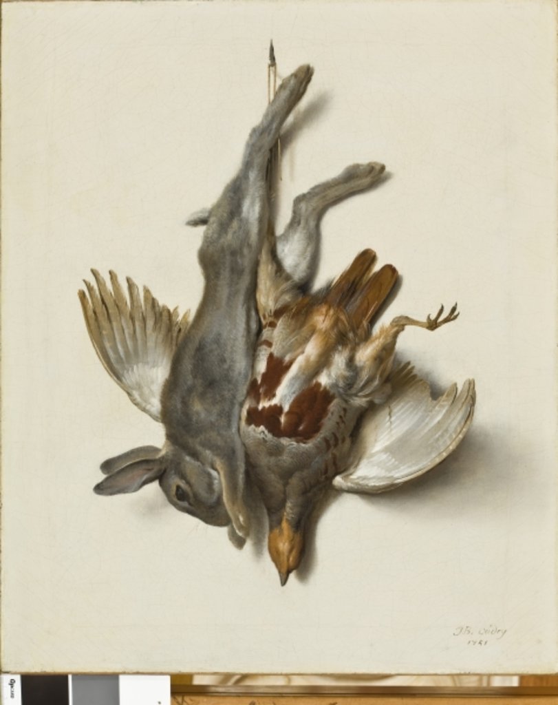 Detail of A Young Rabbit and Partridge hung by the Feet, 1751 by Jean-Baptiste Oudry