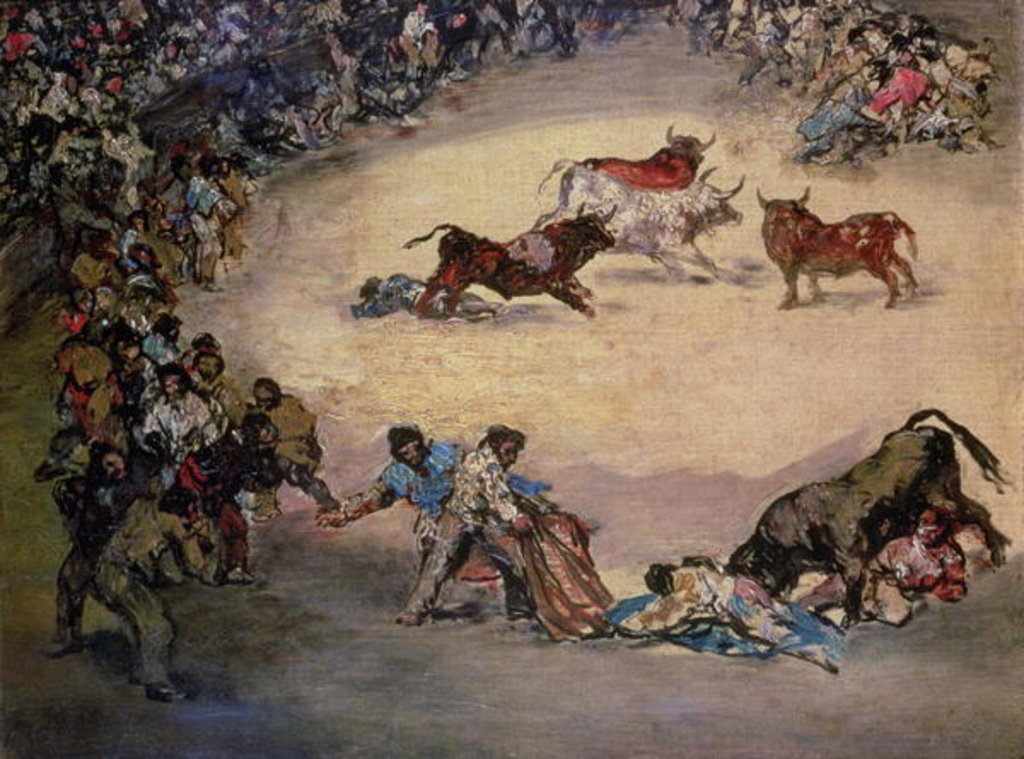 Detail of Scene at a Bullfight: Spanish Entertainment, 18th century by Francisco Jose de Goya y Lucientes