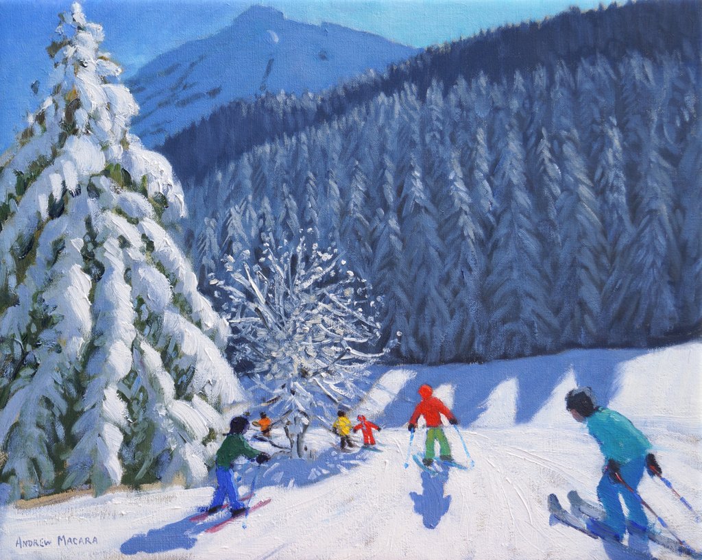 Detail of Snow covered trees, La Clusaz, France, 2015 by Andrew Macara