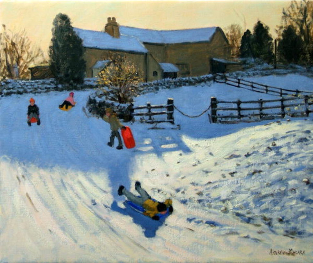 Detail of Children Sledging, Monyash, Derbyshire, 2014 by Andrew Macara