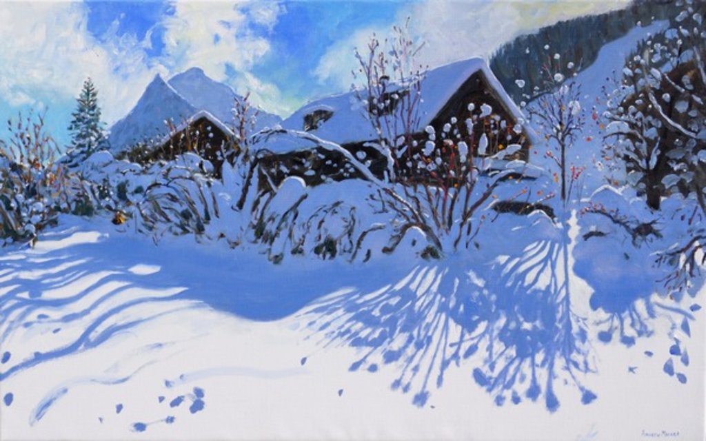 Detail of Fresh snow, Morzine Village, 2015 by Andrew Macara