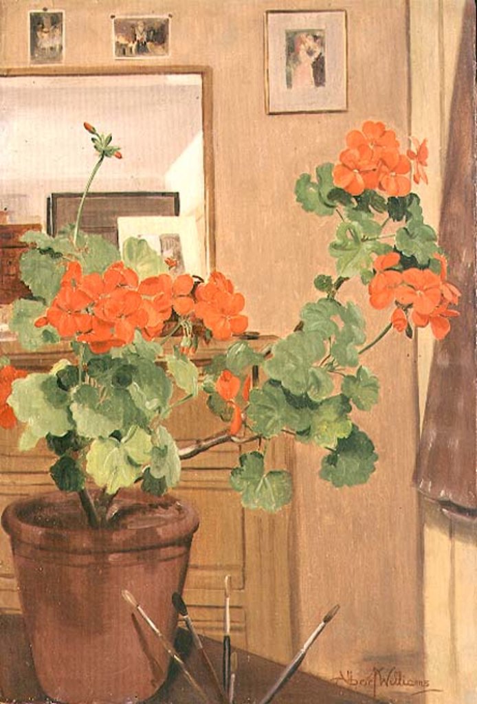 Detail of AB/319 Geraniums in a Studio Corner, 1948-49 by Albert Williams