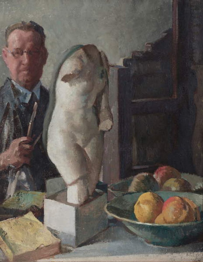 Detail of Portrait of F. Ernest Jackson, c.1928 by Francis Ernest Jackson