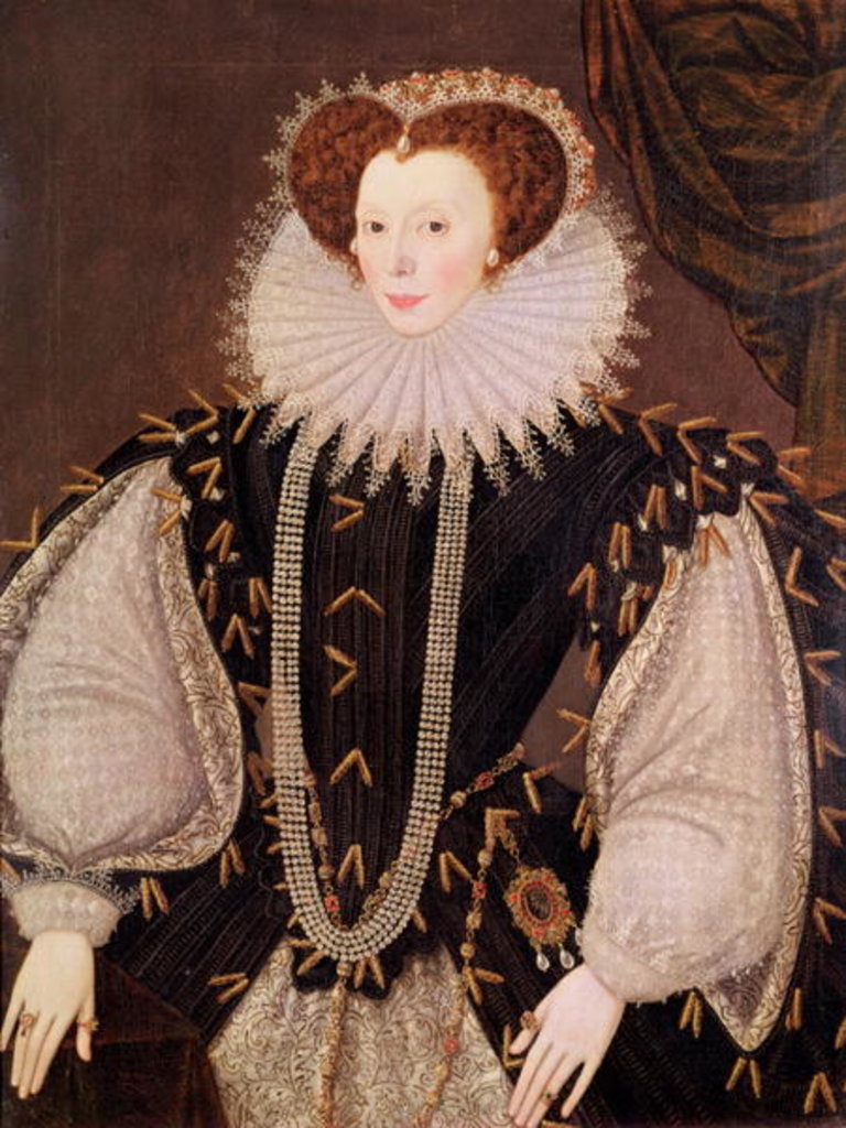 Detail of Portrait of Elizabeth Sydenham, Lady Drake, c.1585 by George