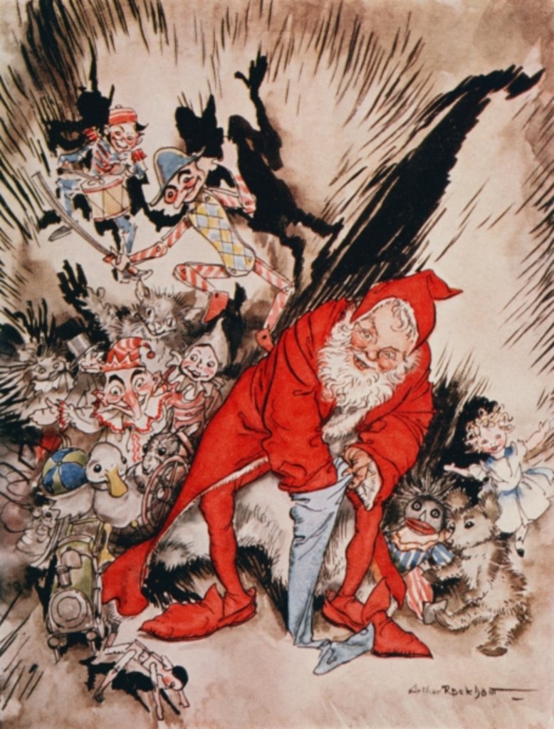 Detail of Christmas illustrations by Arthur Rackham