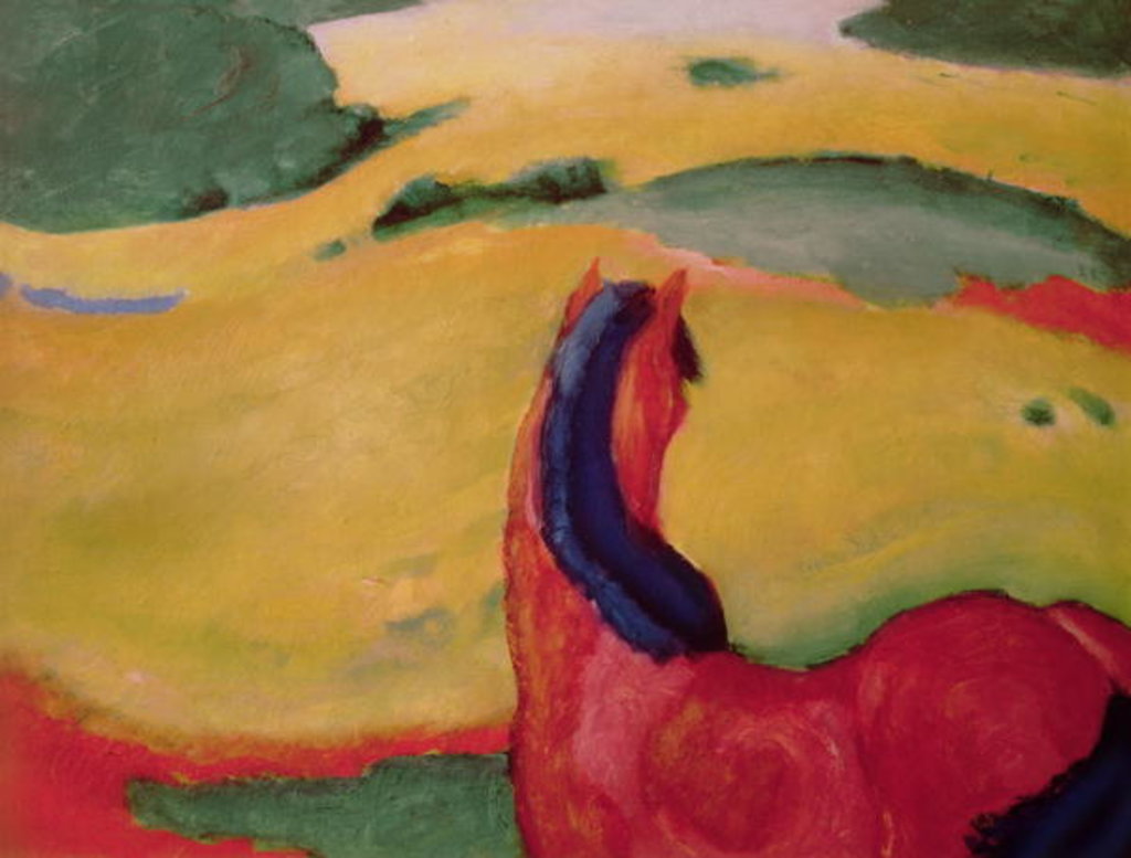 Detail of Horse in a landscape, 1910 by Franz Marc