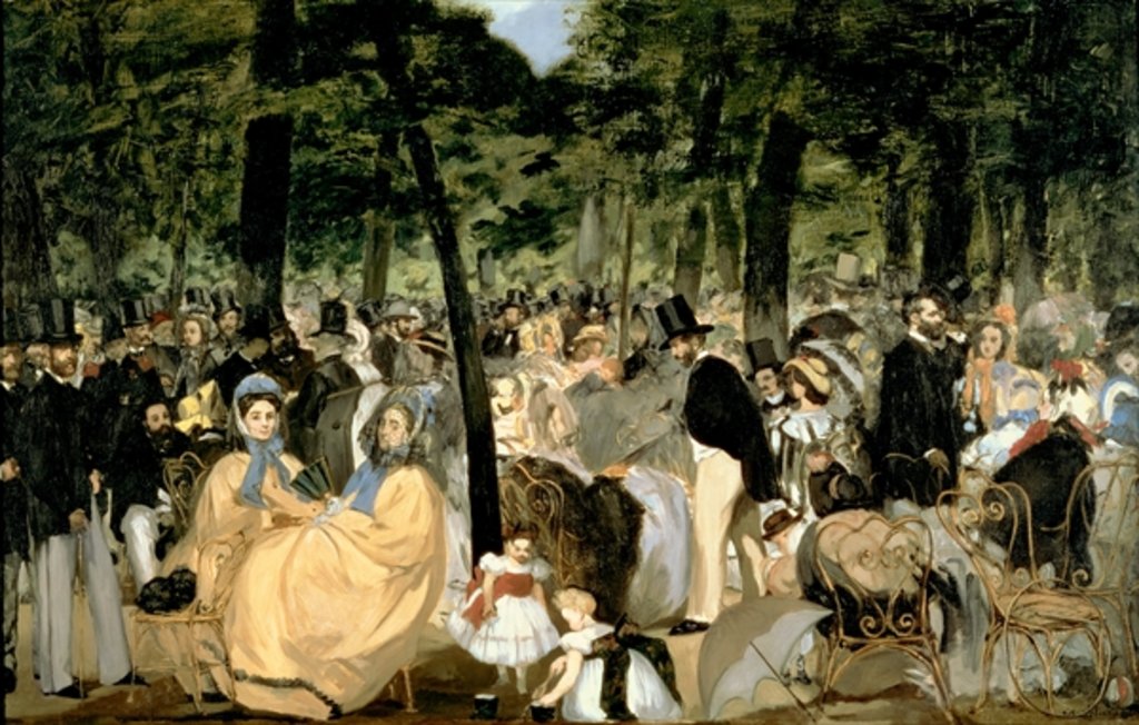 Detail of Music in the Tuileries Gardens, 1862 by Edouard Manet