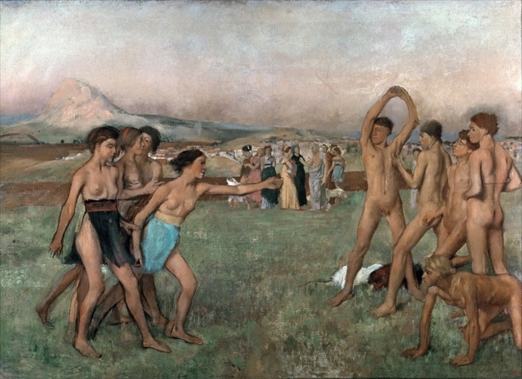 Detail of Young Spartans Exercising, c.1860 by Edgar Degas