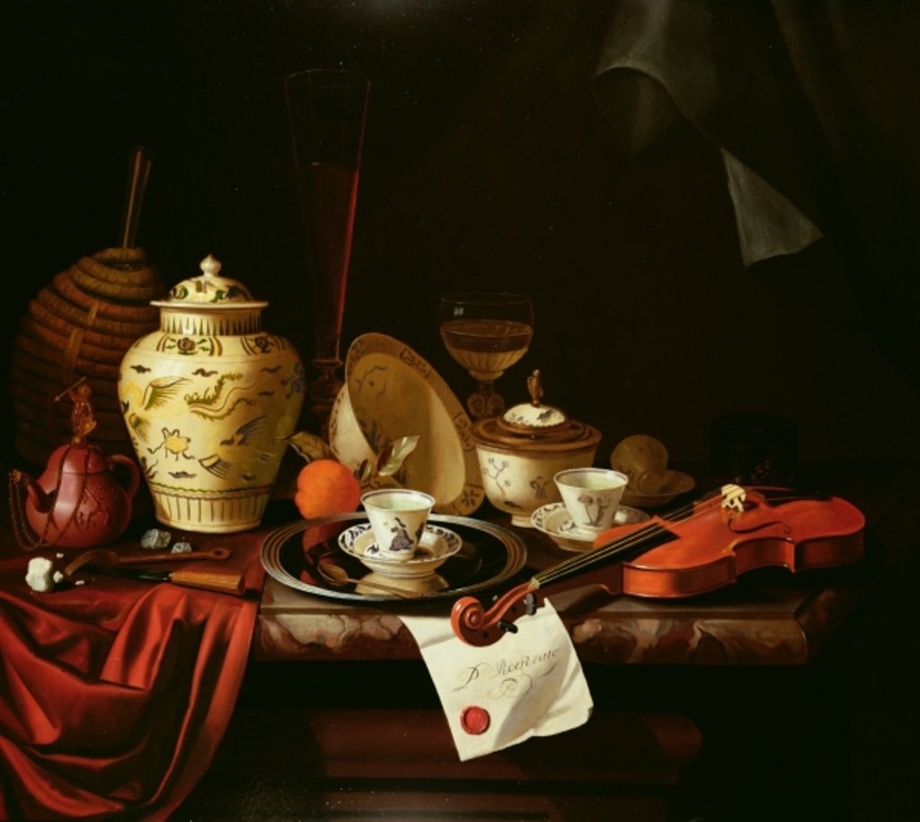 Detail of A Still Life by Pieter Gerritsz. van Roestraten