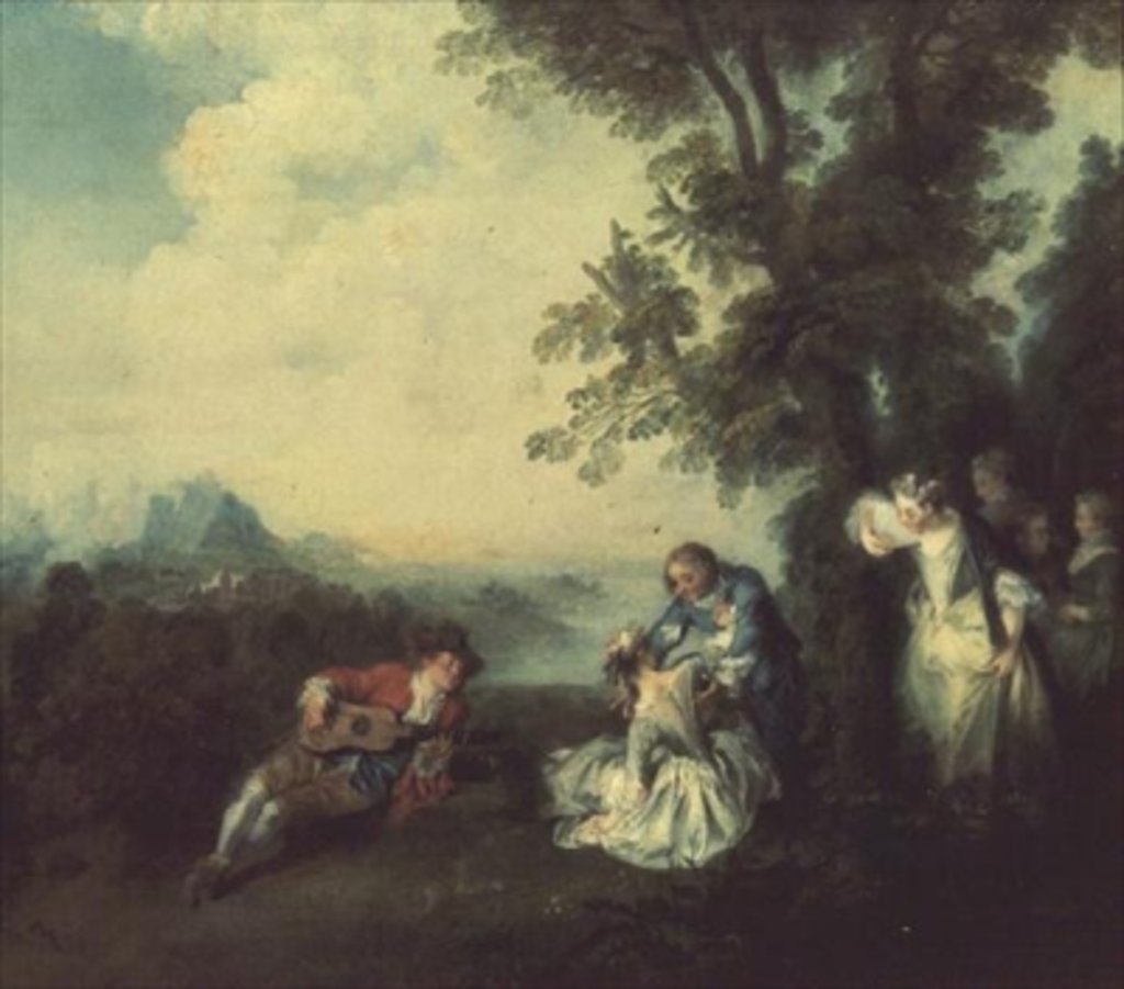 Detail of A company at the Edge of the Forest, 1720 by Nicolas Lancret