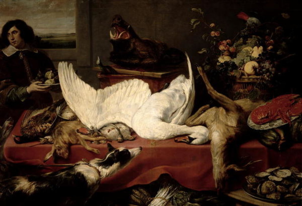 Detail of Still Life of Game and Shellfish by Frans Snyders or Snijders