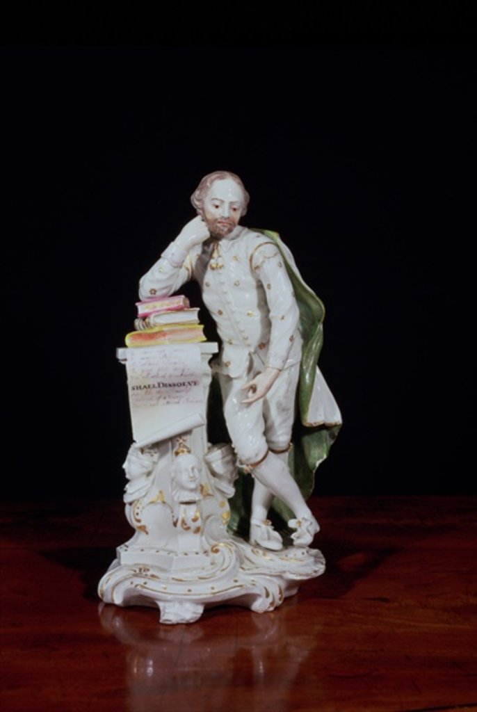 Detail of William Shakespeare, based on the monument in Westminster Abbey, c.1765 by Peter Scheemakers