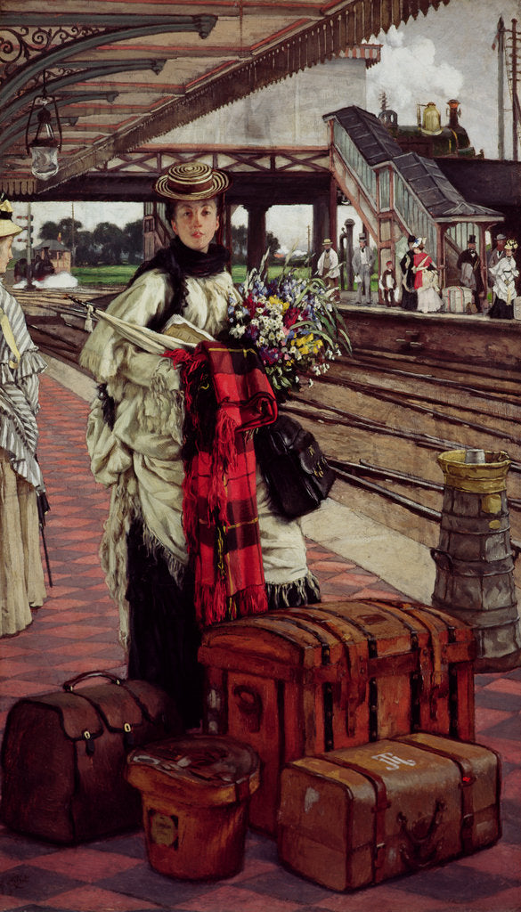 Detail of Waiting at the Station, Willesden Junction, c.1874 by James Jacques Joseph Tissot