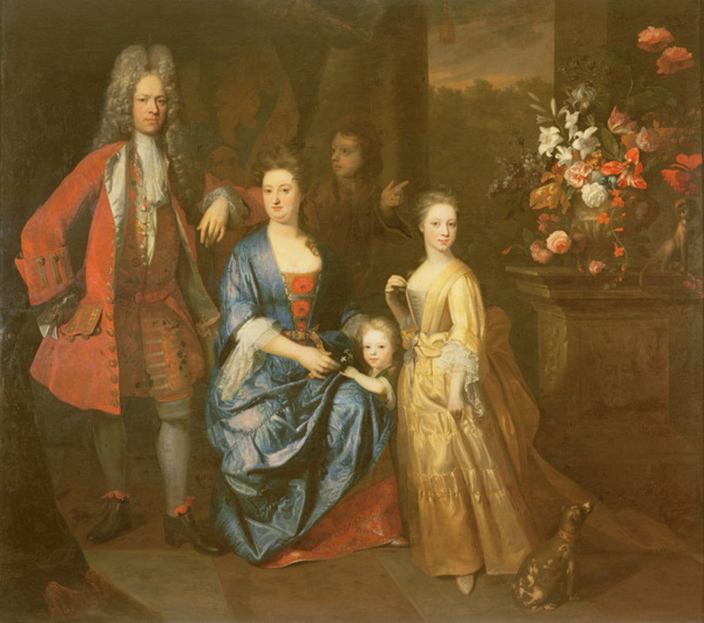 Detail of Colonel Andrew Bissett and his family, 1708 by Enoch Seeman