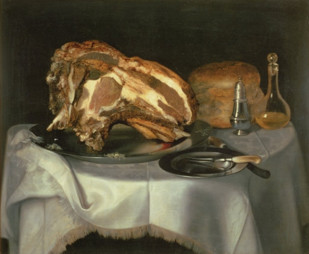 Detail of Still Life with Joint of Beef on a Pewter Dish, c.1750-60 by George of Chichester Smith