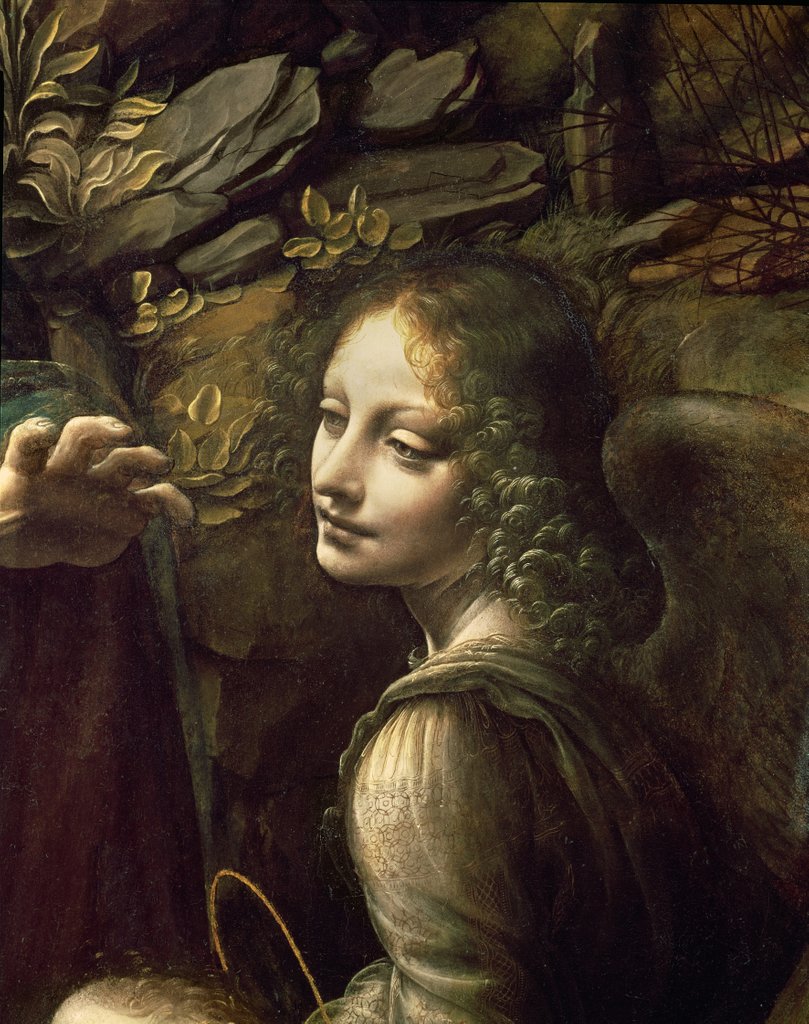 Detail of Detail of the Angel by Leonardo da Vinci