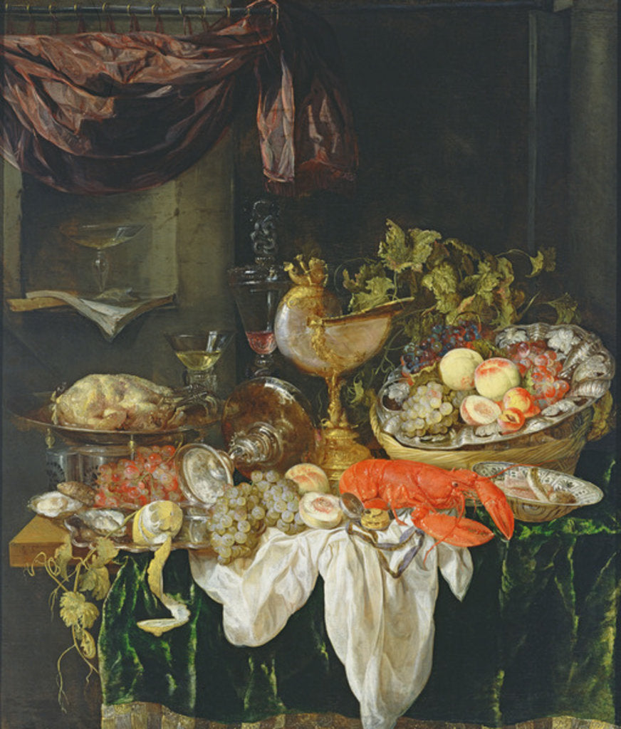 Detail of Still Life with Fruit by Abraham Hendricksz van Beyeren