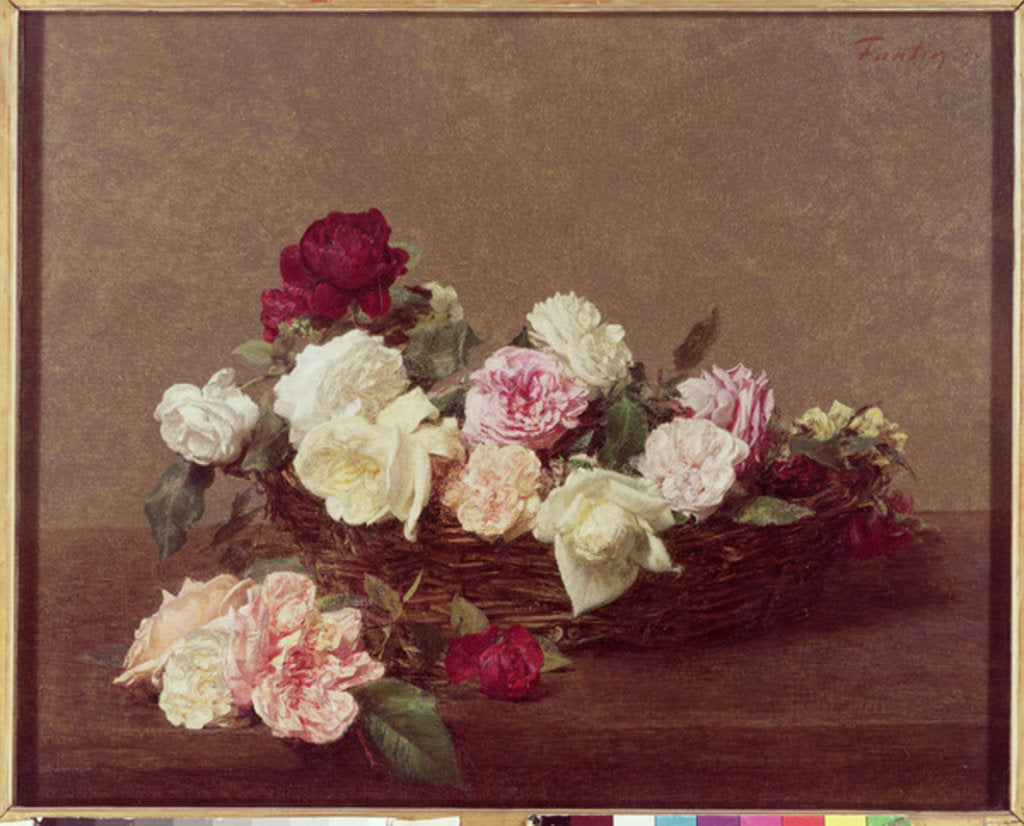 Detail of A Basket of Roses, 1890 by Ignace Henri Jean Fantin-Latour