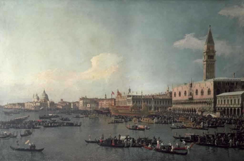 Detail of The Basin of San Marco on Ascension Day, c.1740 by Canaletto