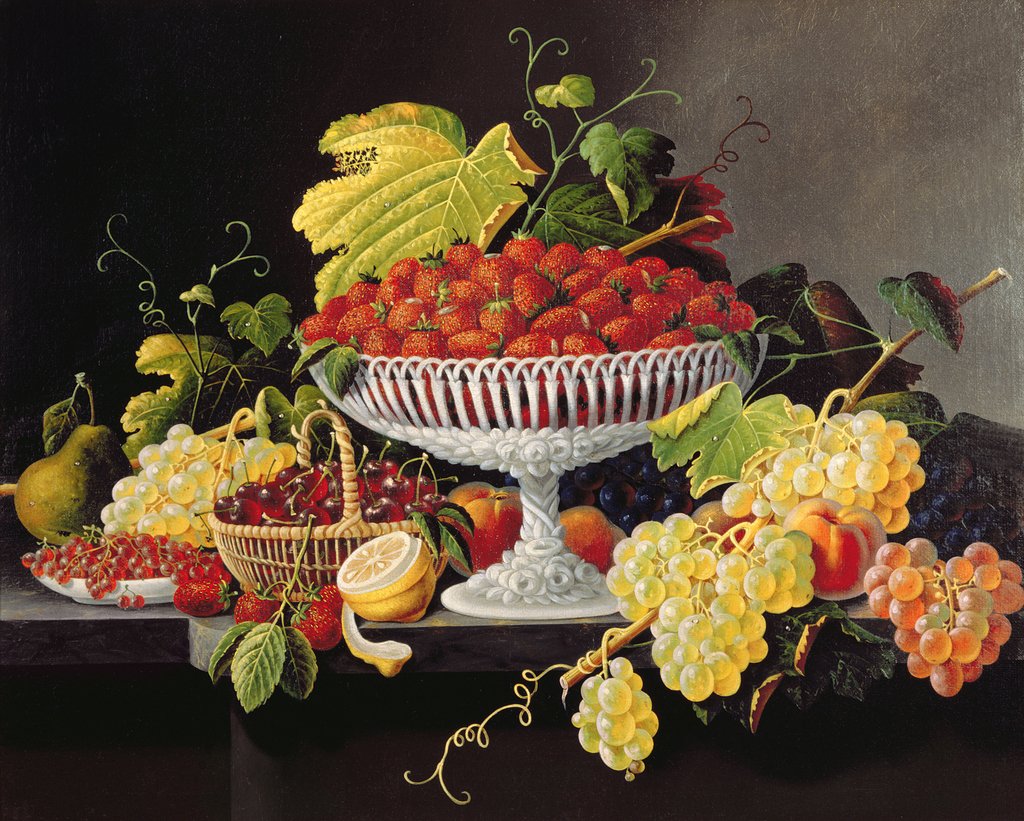 Detail of Still Life with Strawberries by Severin Roesen