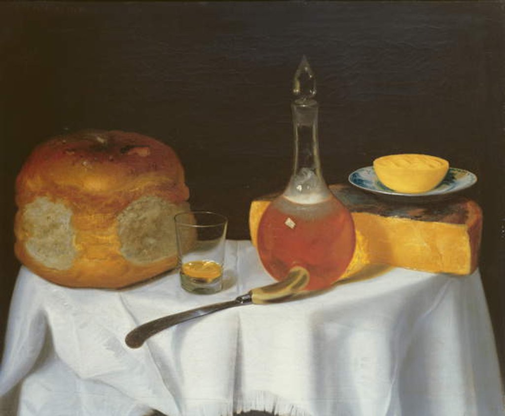 Detail of Still life with bread and cheese by George of Chichester Smith