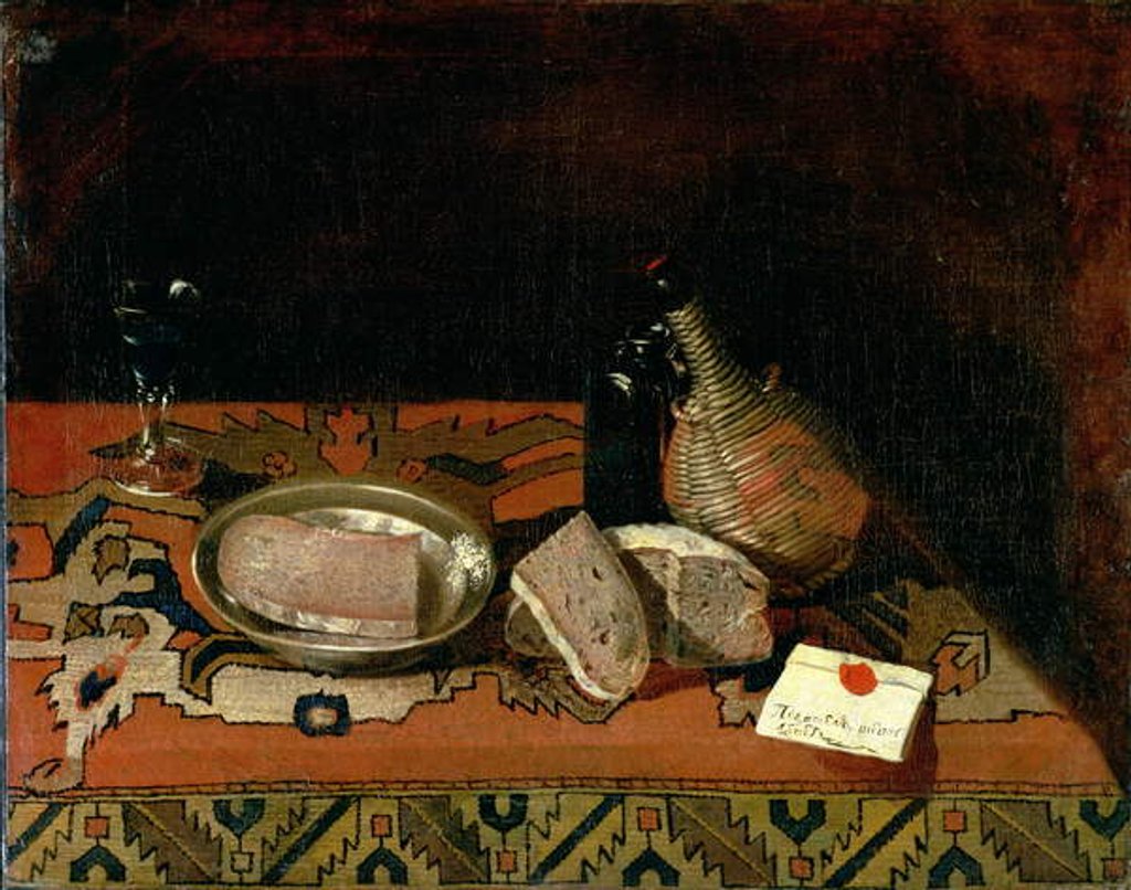 Detail of Still Life with a Carpet Tablecloth, c.1730 by School Russian