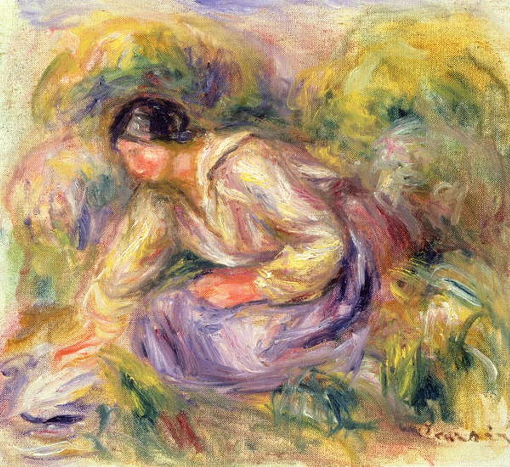 Detail of Washerwoman in Blue, 1917 by Pierre Auguste Renoir