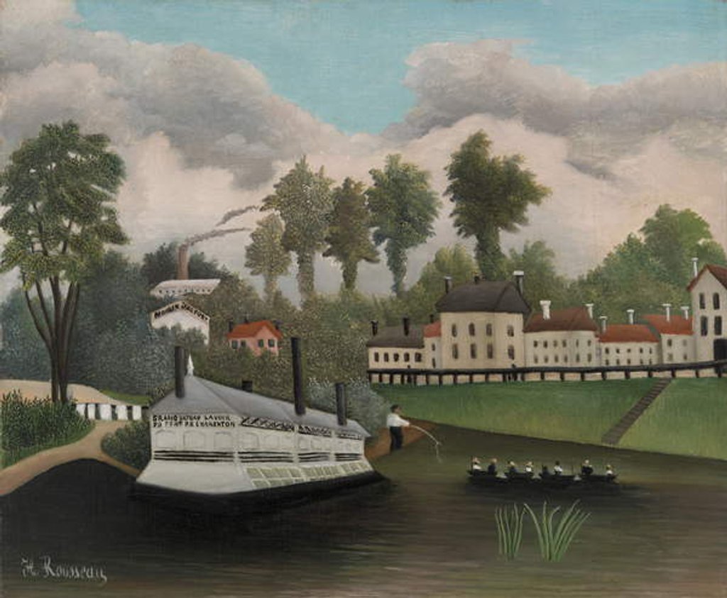 Detail of Grand Bateau Lavoir du Pont de Charenton, 1895 by Henri J.F. Rousseau