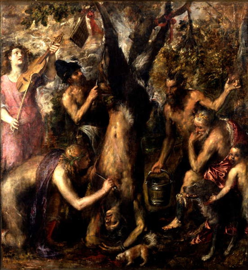 Detail of Flaying of Marsyas by Titian