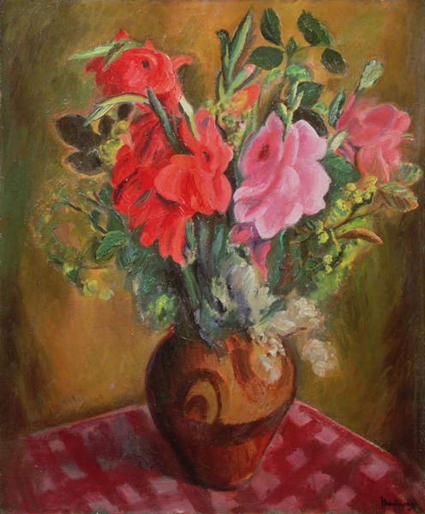 Detail of Still life with flowers by Bernard Meninsky