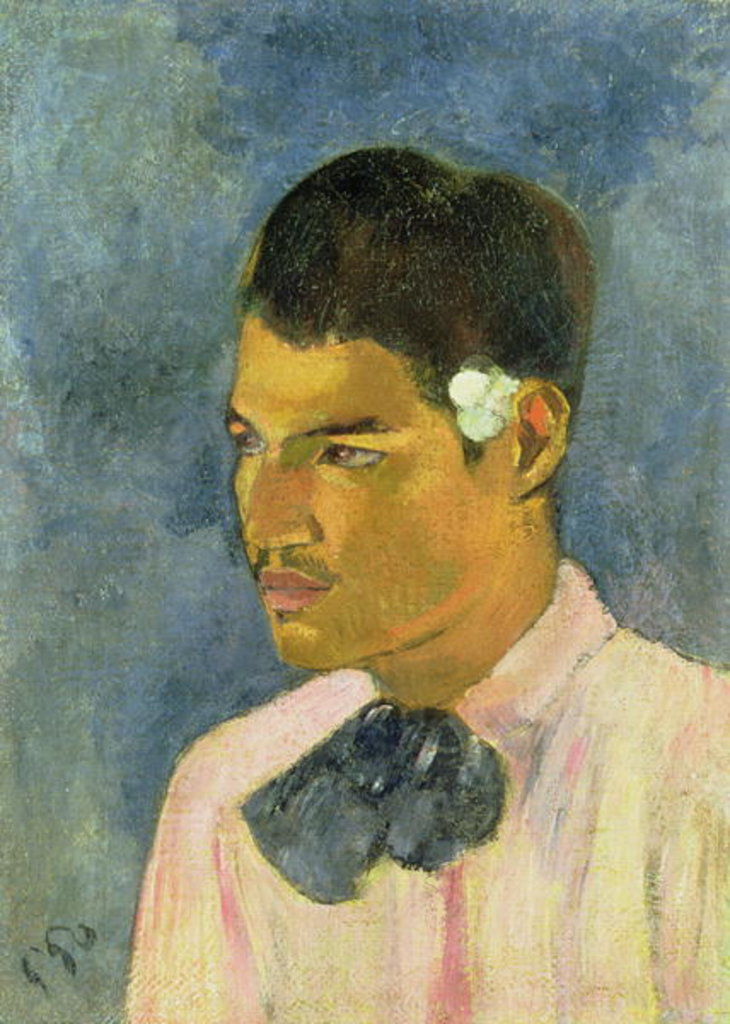 Detail of Young Man with a Flower Behind his Ear, 1891 by Paul Gauguin