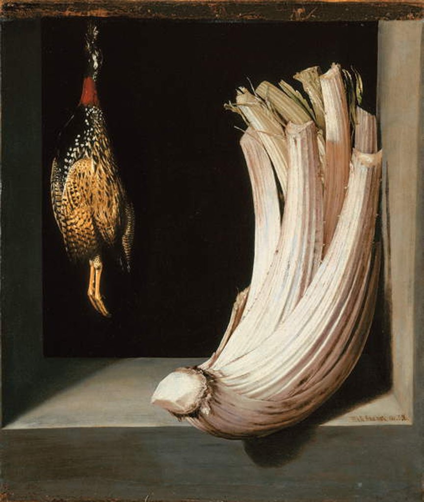 Detail of Bodegón with a cardoon and francolin by Juan Sanchez Cotan