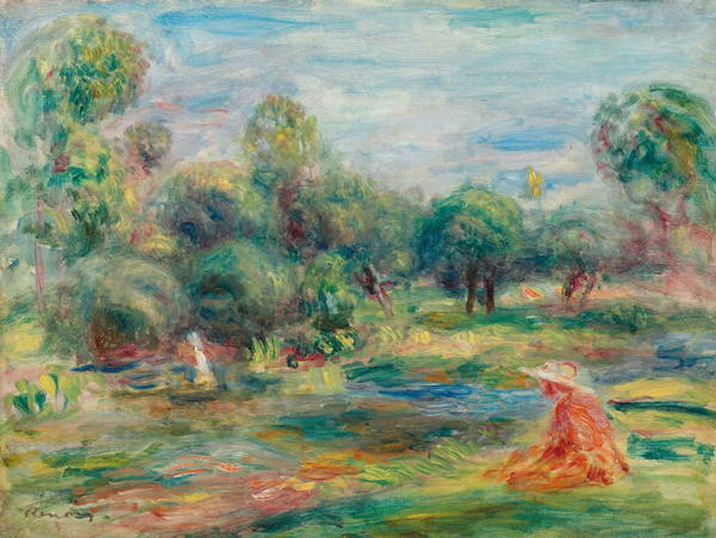 Detail of Landscape at Cagnes, c. 1907-1908 by Pierre Auguste Renoir