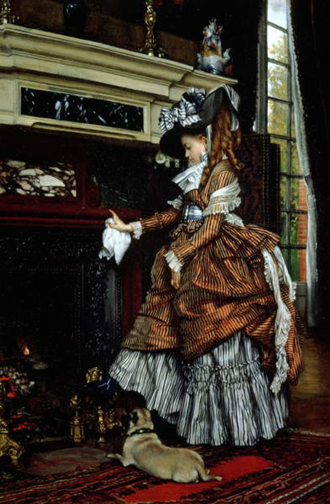 Detail of La Cheminee, 1869 by James Jacques Joseph Tissot