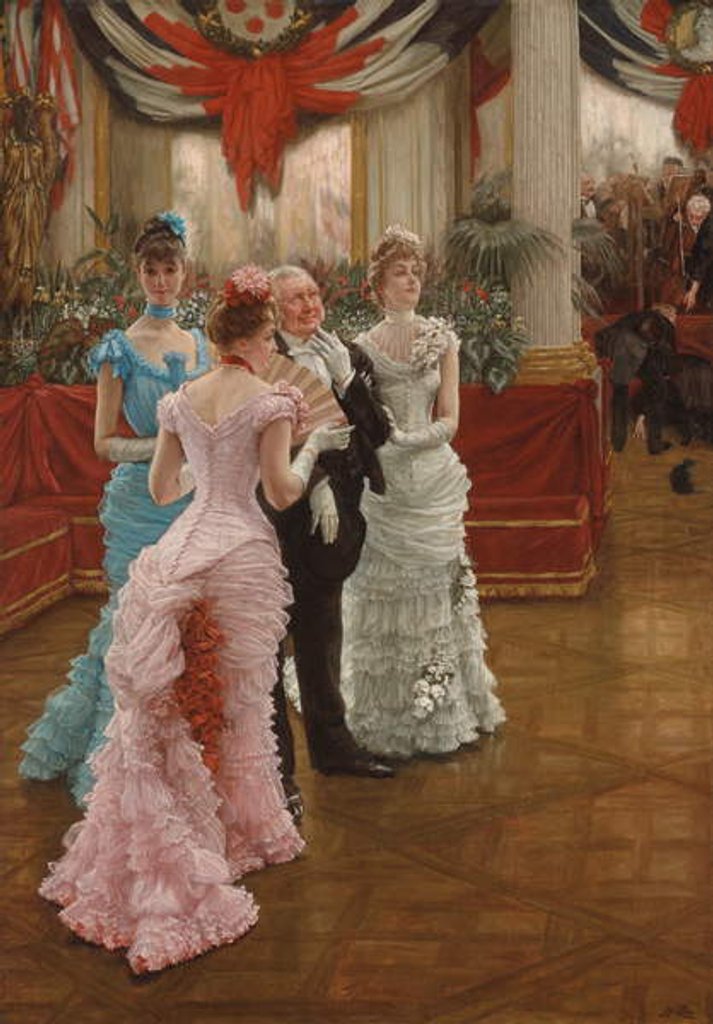 Detail of Les Demoiselles de Province by James Jacques Joseph Tissot