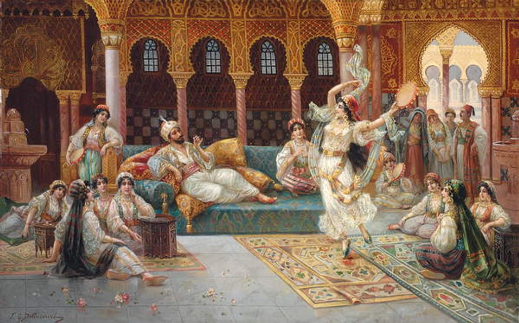 Detail of A harem dance by J. G. Delincourt