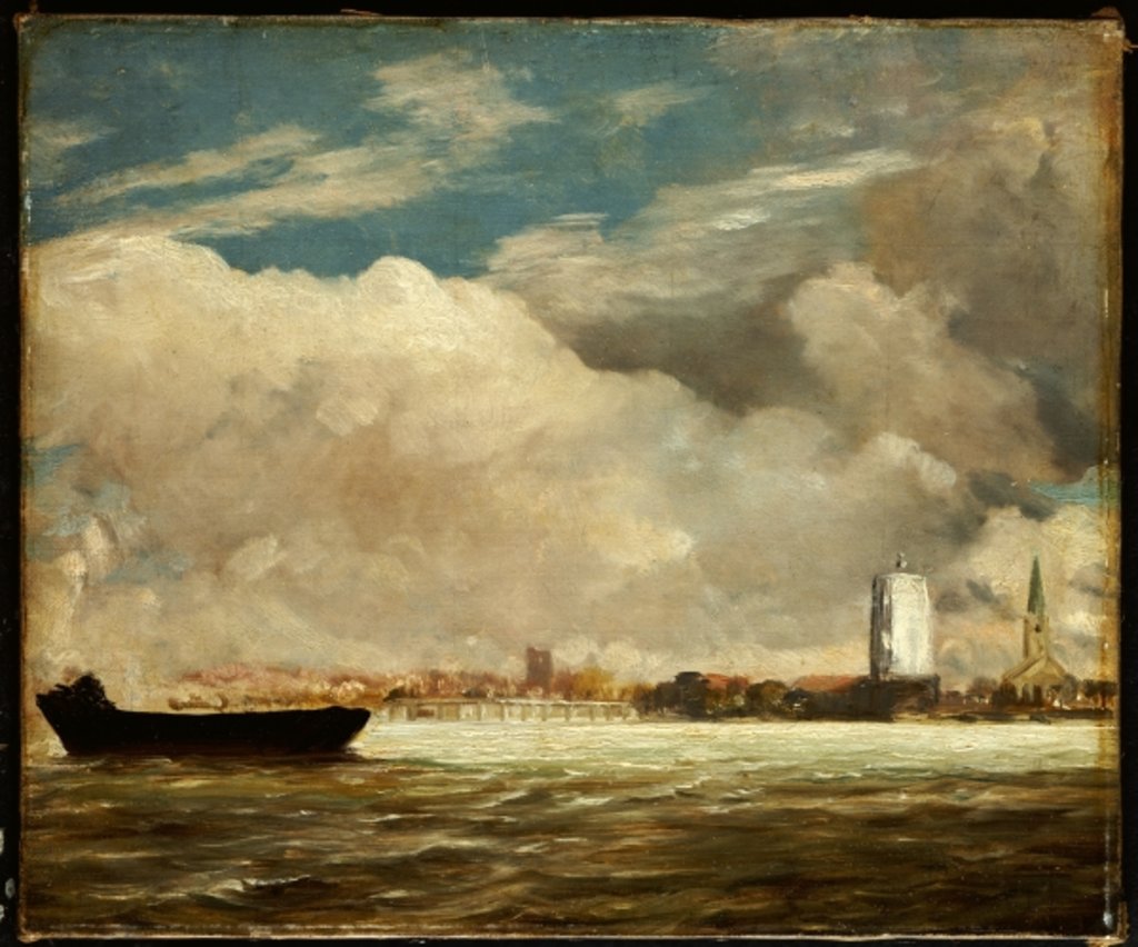 Detail of On the Thames near Battersea Bridge, c.1816 by John Constable