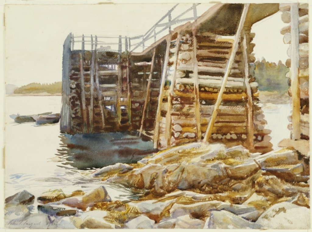 Detail of Wharf at Ironbound, 1922 by John Singer Sargent