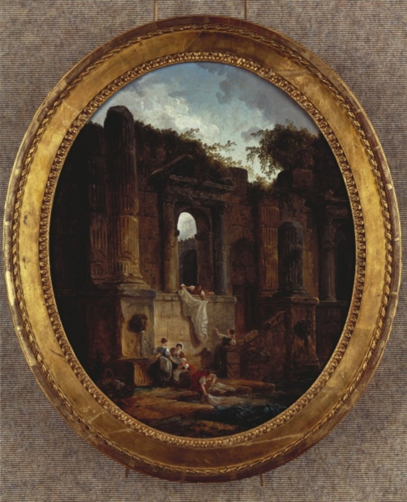 Detail of Landscape with Ruins by Hubert Robert