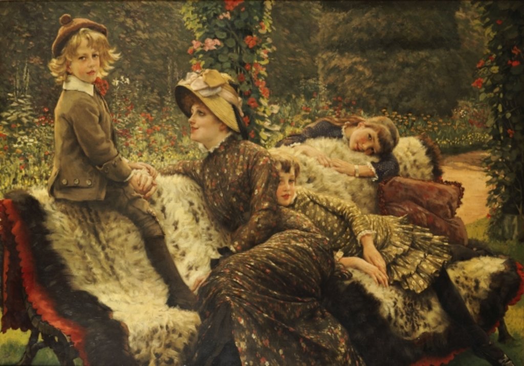 Detail of The Garden Bench, 1882 by James Jacques Joseph Tissot