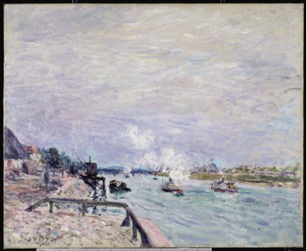 Detail of The Seine at Grenelle, Wet Weather, 1878 by Alfred Sisley